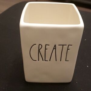 Rae Dunn White Ceramic 'Create' Holder